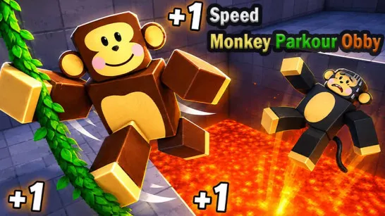 Play +1 Speed - Monkey Parkour Obby game