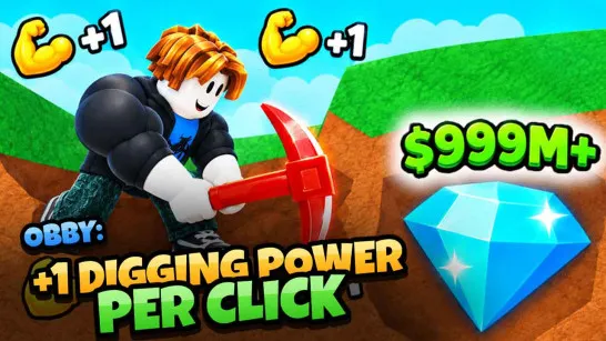 Obby: +1 Digging Power per Click game Play Obby: +1 Digging Power per Click game