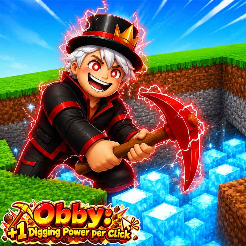 Obby: +1 Digging Power per Click gameplay on OopsGames